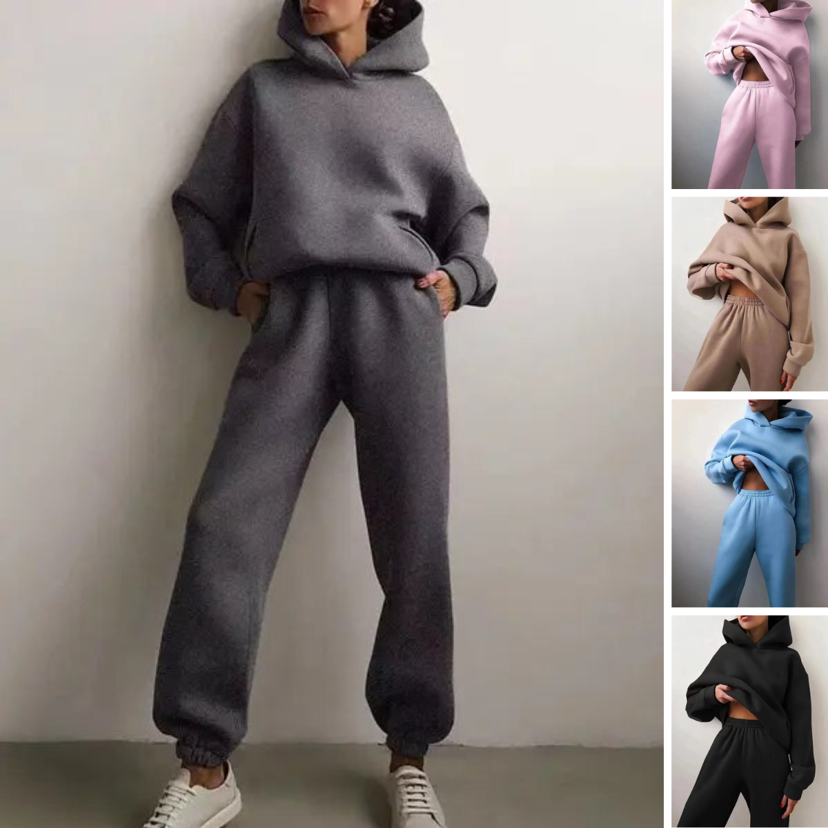 Ensemble Femme - Survêtement Deux Pièces - Sweatshirt Oversize et Pantalon Confortable