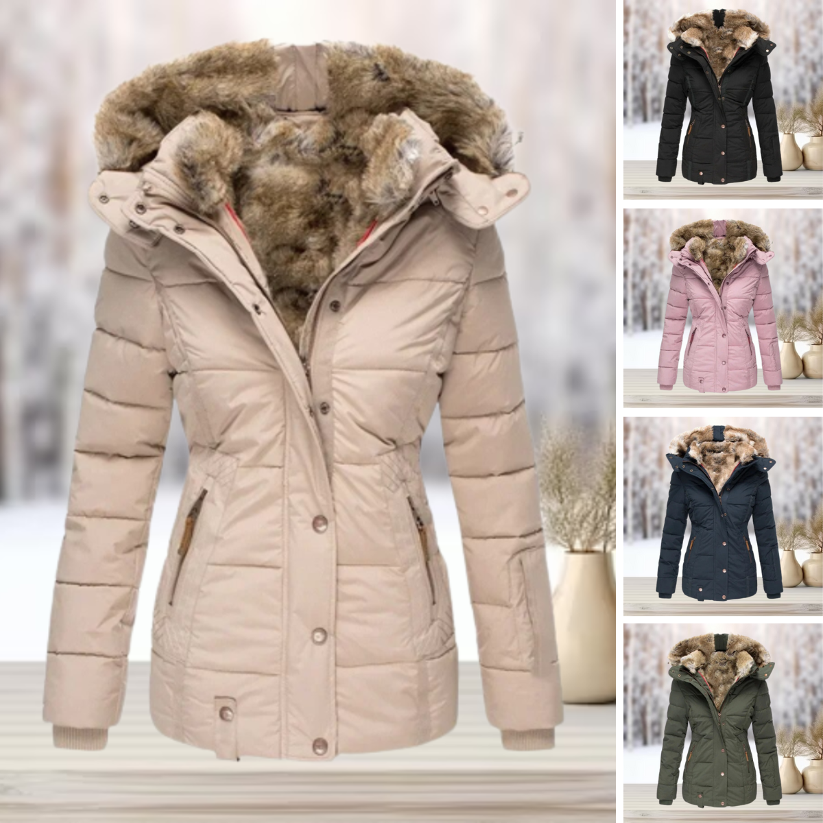 Manteau d'hiver à capuche en fausse fourrure chic et confortable pour femme