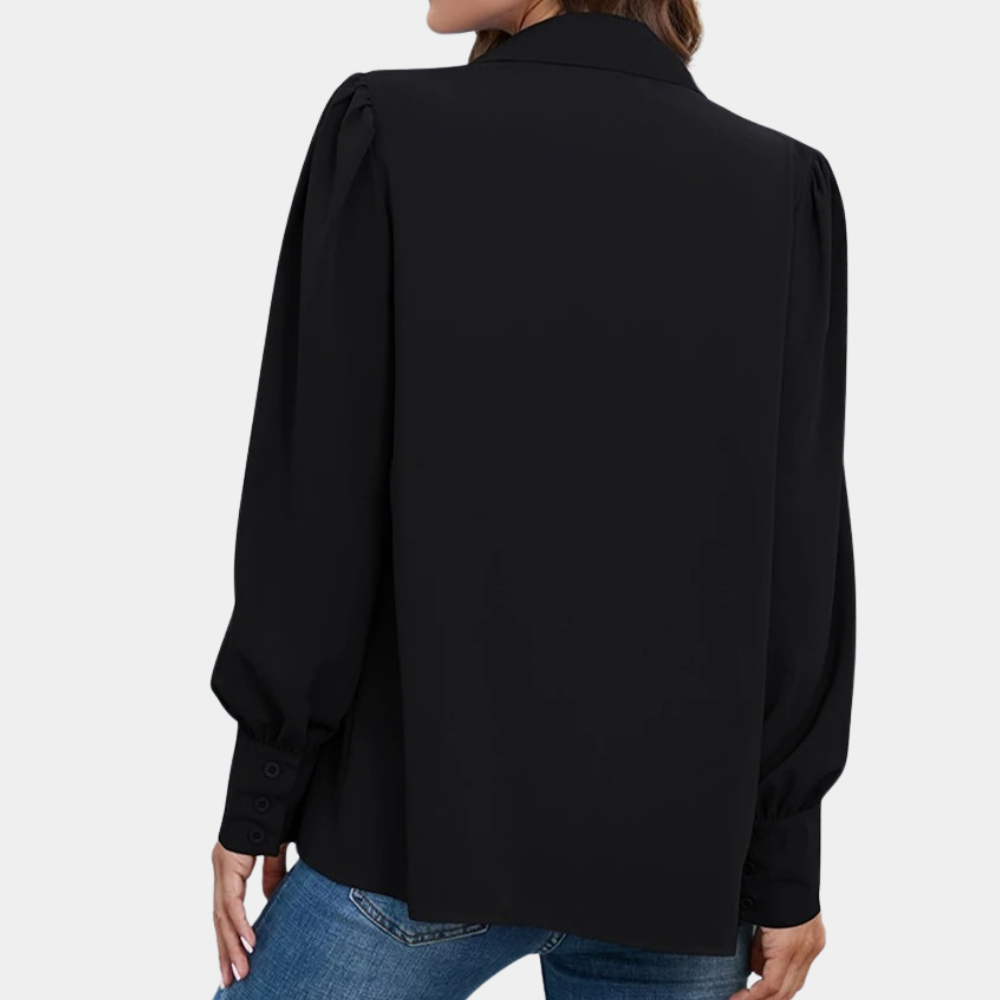 Blouse Femme - Coupe Ample - Manches Longues - Col Classique - Boutonnée Élégante
