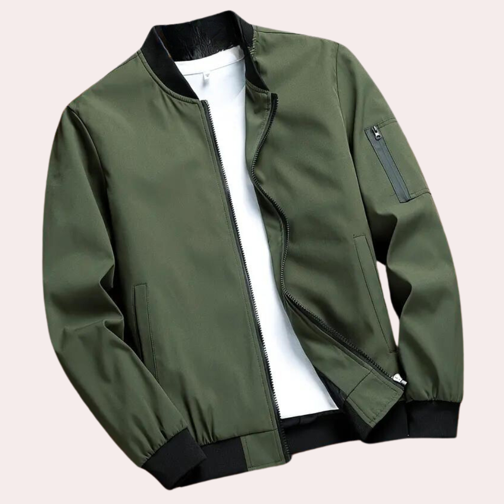 Blouson homme – Coupe décontractée – Tissu léger respirant – Poches zippées