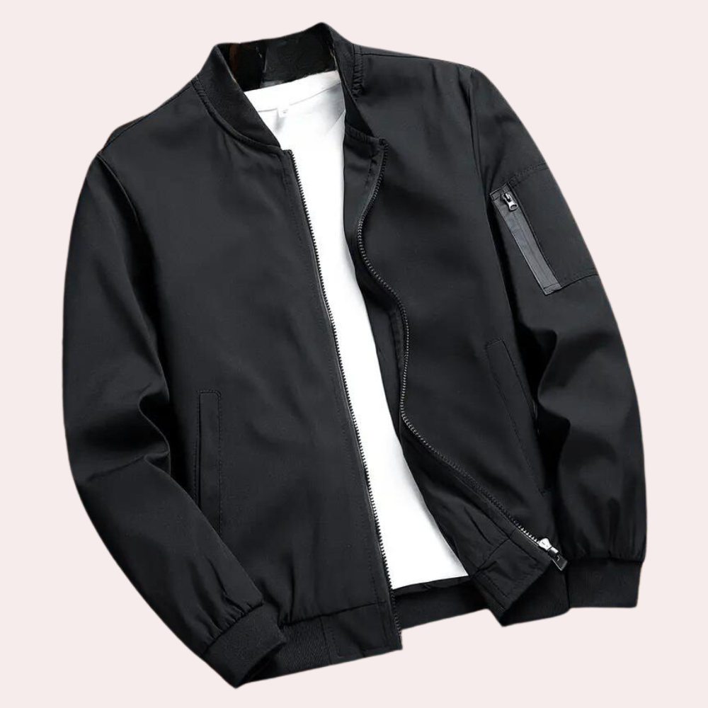 Blouson homme – Coupe décontractée – Tissu léger respirant – Poches zippées