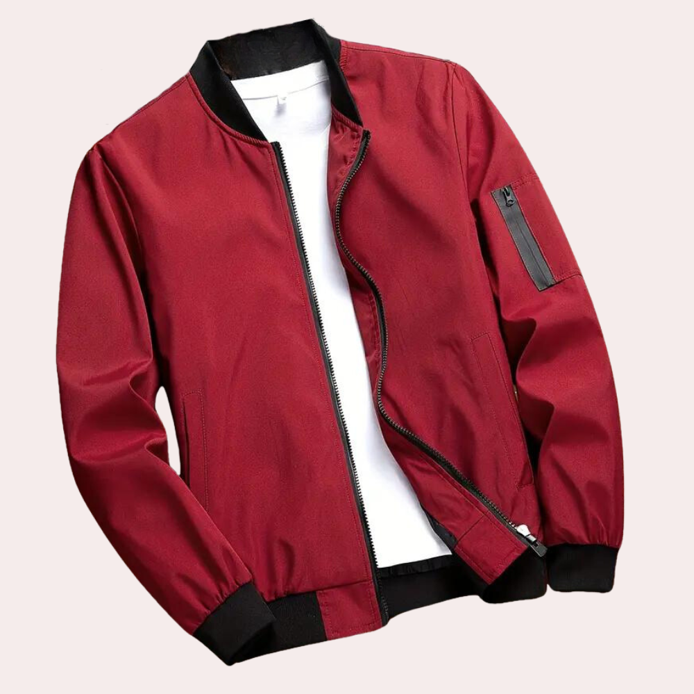 Blouson homme – Coupe décontractée – Tissu léger respirant – Poches zippées