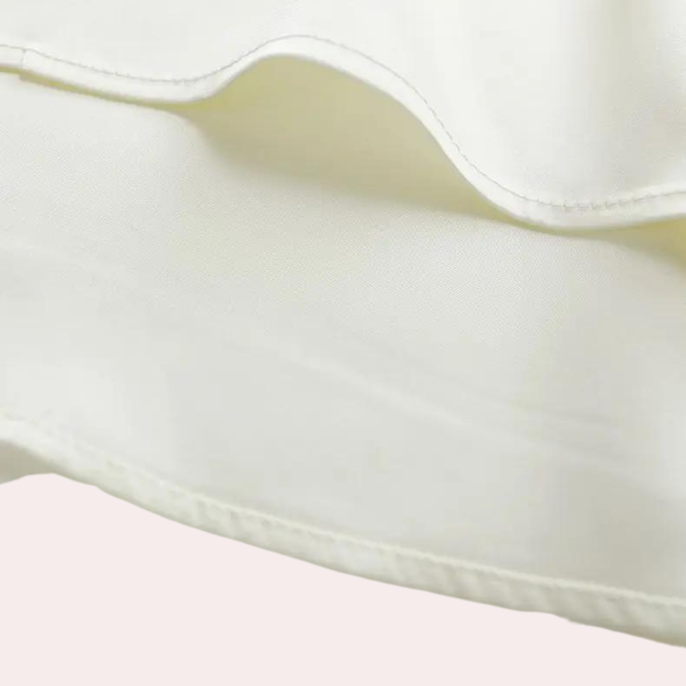 Blouse Femme - Épaules Dénudées - Tulle Fleuri - Manches Longues Bouffantes Élégantes