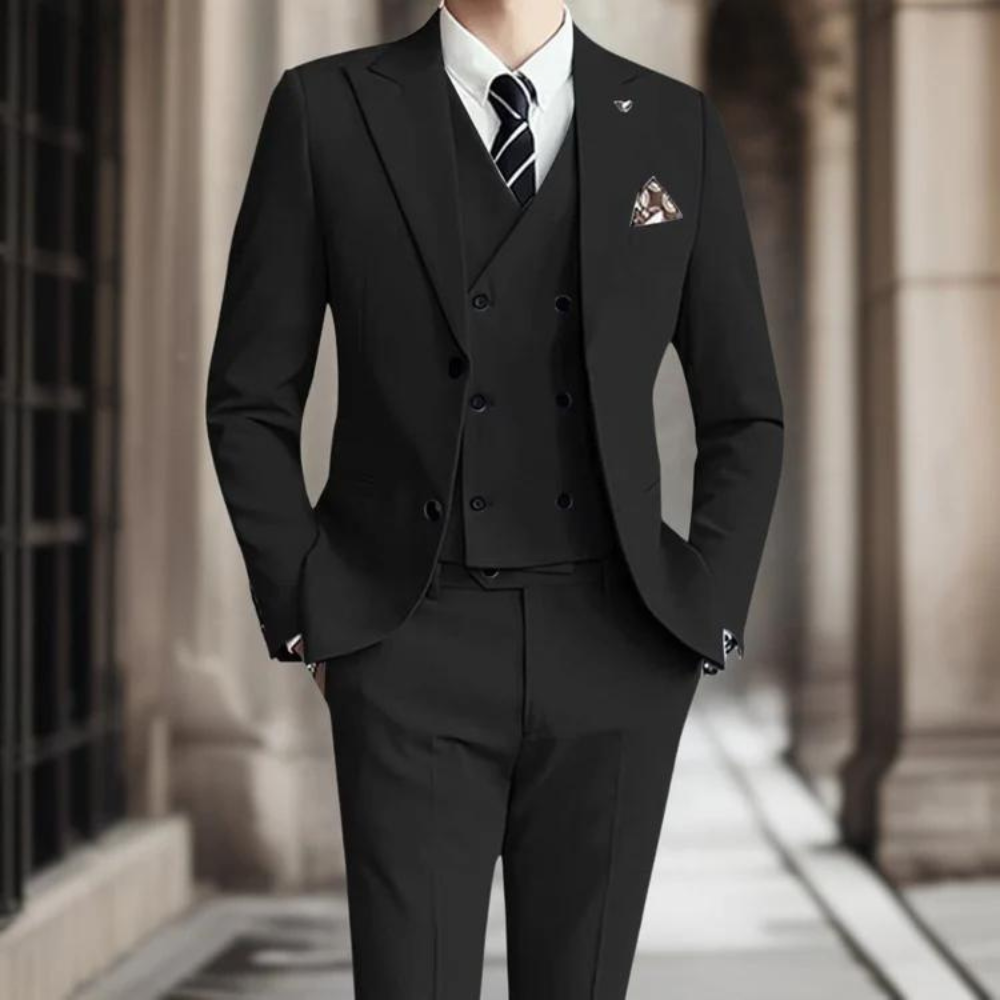 Veste de costume homme – Coupe slim – Croisée – Laine – Élégante style formel