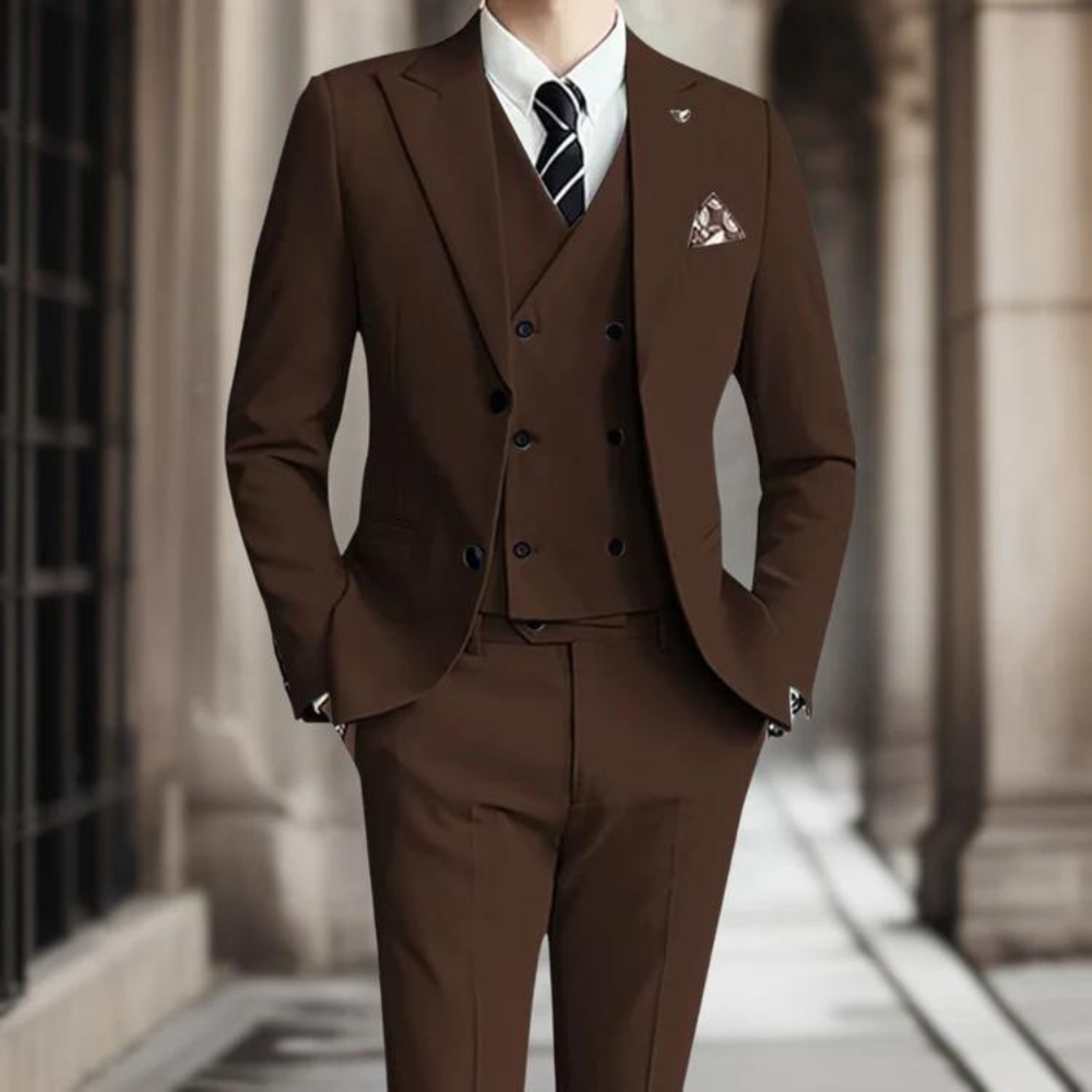 Veste de costume homme – Coupe slim – Croisée – Laine – Élégante style formel