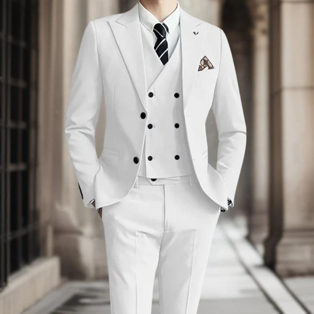 Veste de costume homme – Coupe slim – Croisée – Laine – Élégante style formel