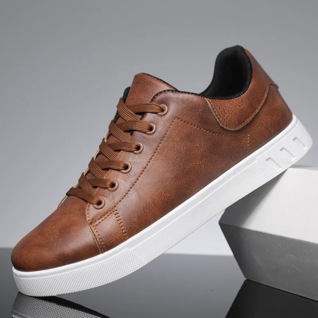 Baskets Homme - Cuir Synthétique - Confort Lacets - Semelle Antidérapante