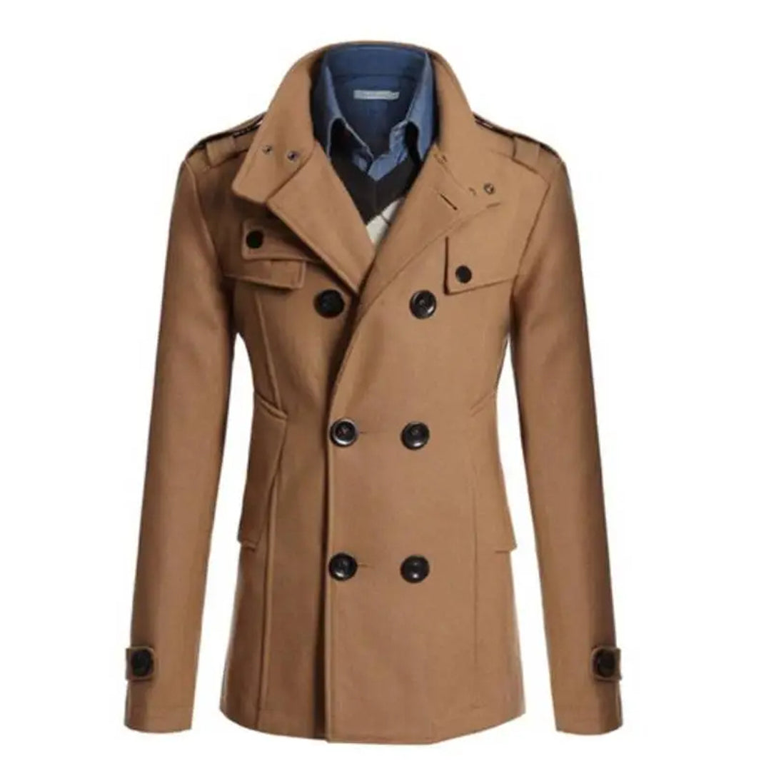 Manteau homme – Laine mélangée – Coupe structurée – Double boutonnage formel