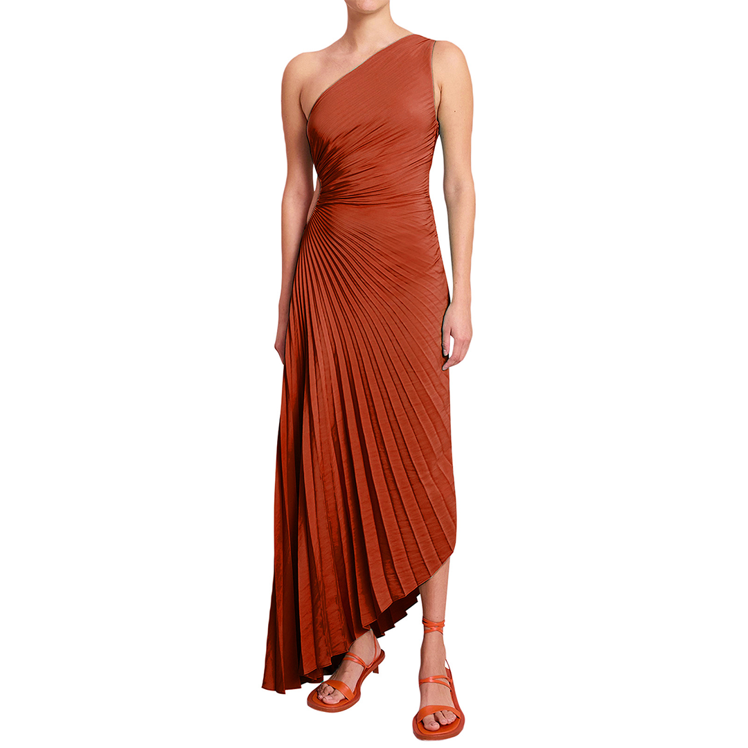 Robe de Soirée Femme - Épaule Dénudée - Longue Plissée Élégante