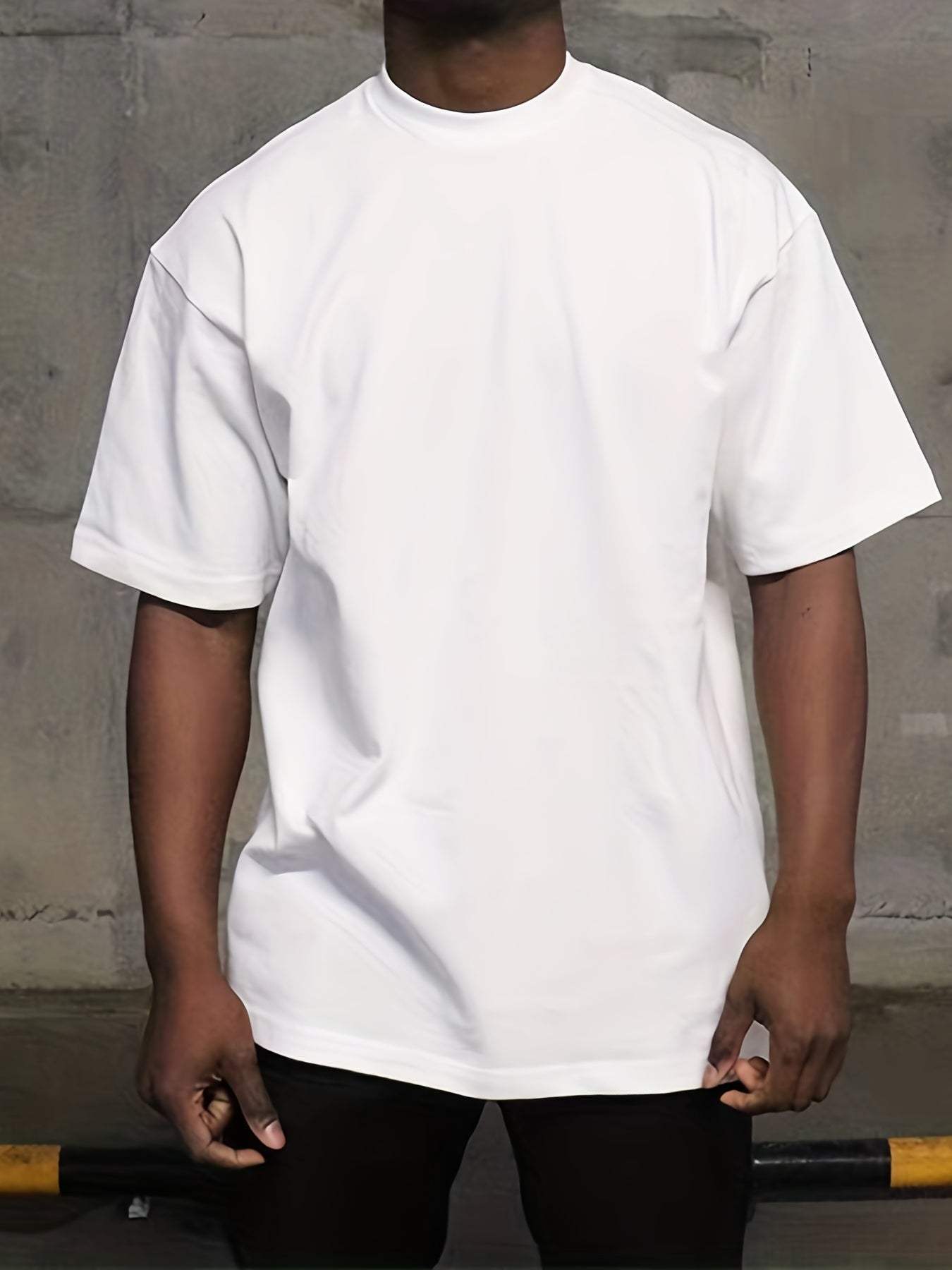 T-shirt Homme - Col Rond - Manches Courtes - Coupe Ample - Style Minimaliste