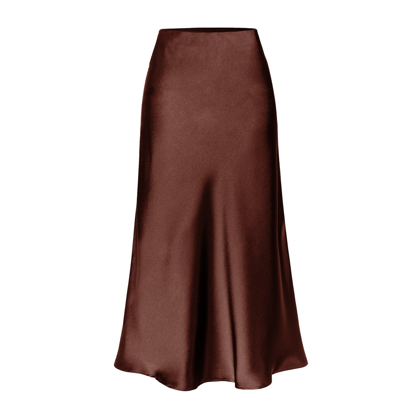 Jupe midi élégante en satin taille haute pour femme