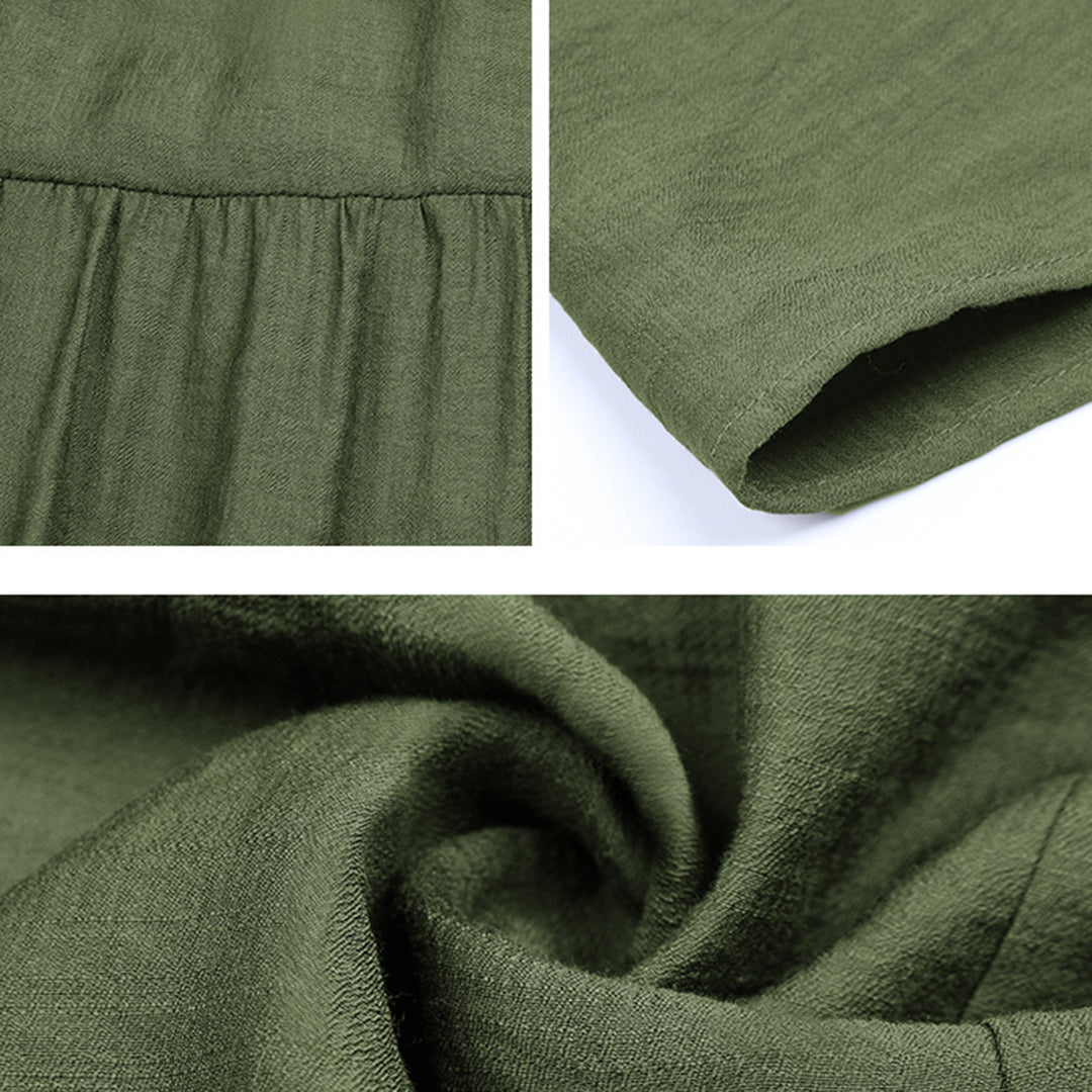 Robe Femme Sans Manches - Coupe Évasée - Volants Tendance - Col V Fluide