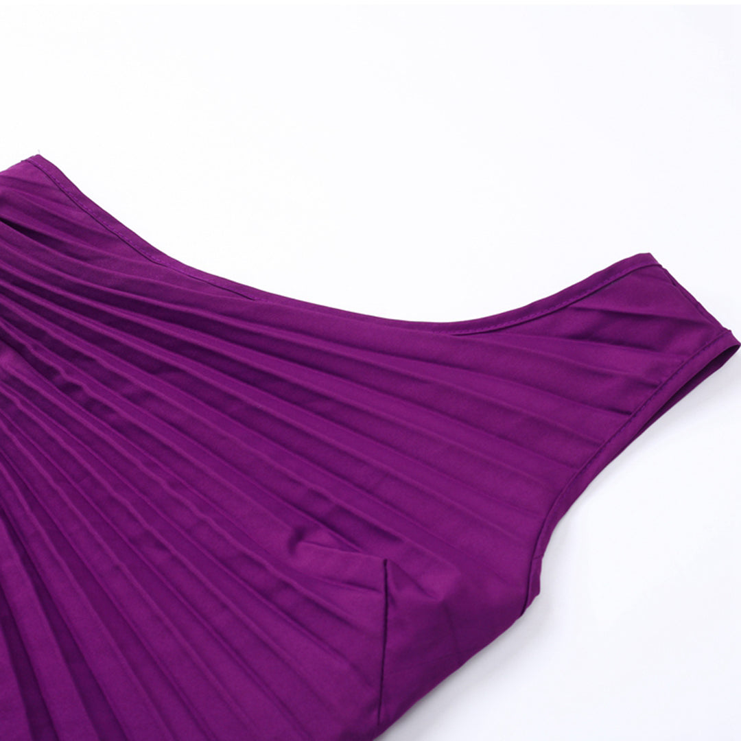 Robe de Soirée Femme - Épaule Dénudée - Longue Plissée Élégante
