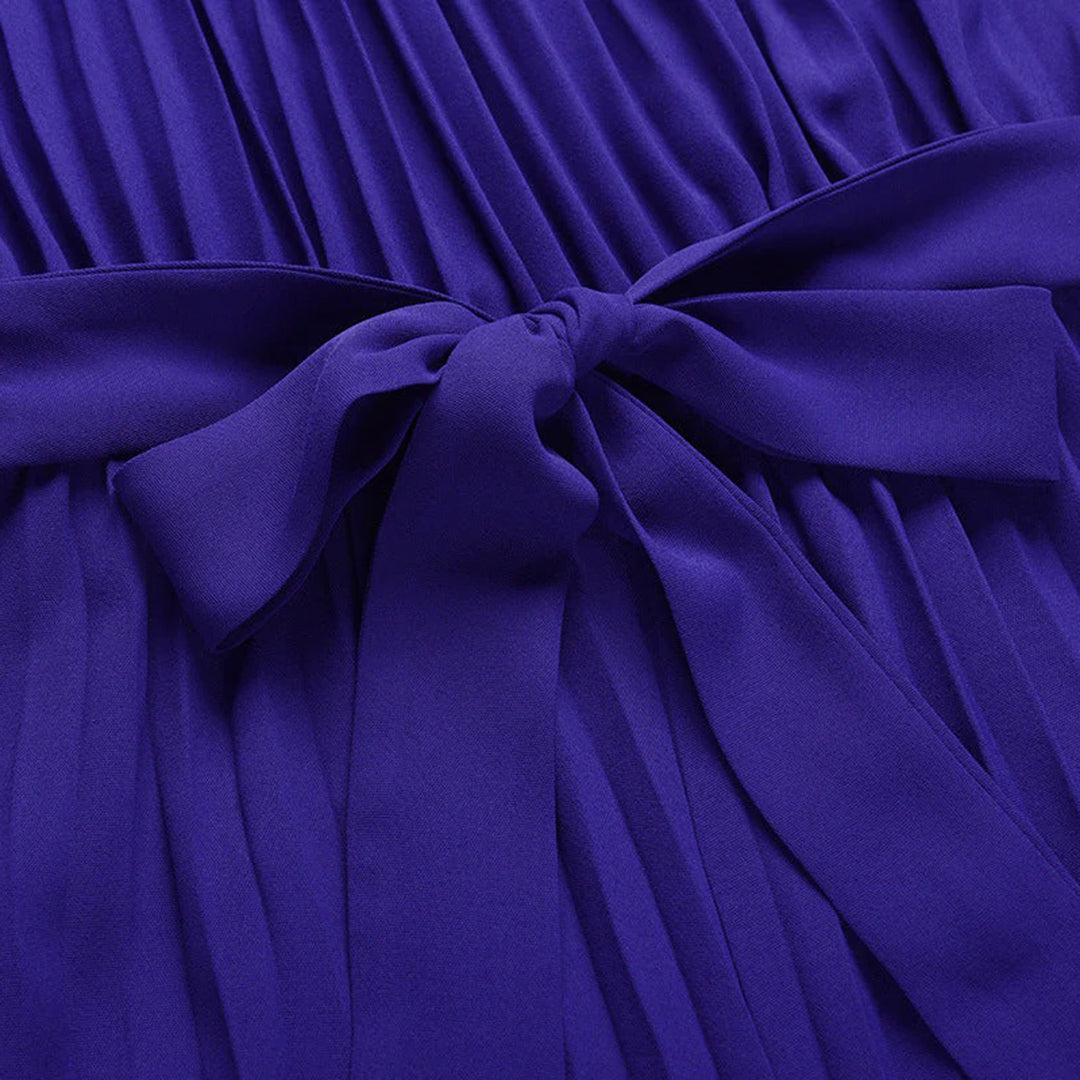 Combinaison Femme - Dos Nu Plissé - Coupe Large Élégante - Ceinture Taille Ajustée