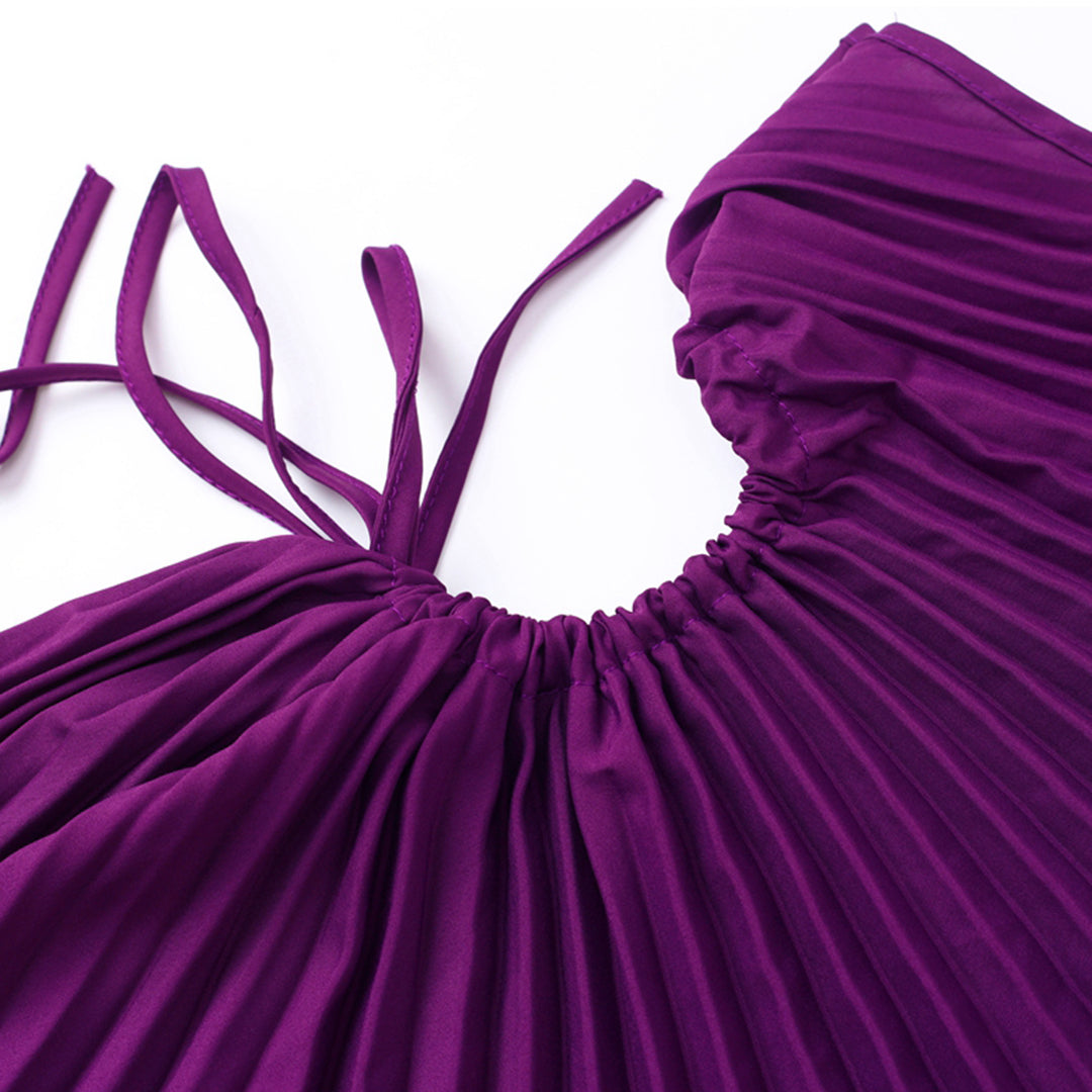 Robe de Soirée Femme - Épaule Dénudée - Longue Plissée Élégante