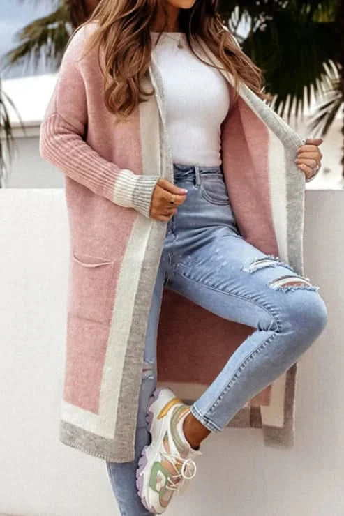 Cardigan élégant en velours peluche double face pour femme
