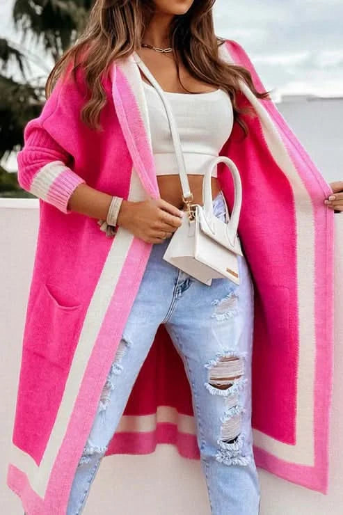 Cardigan élégant en velours peluche double face pour femme
