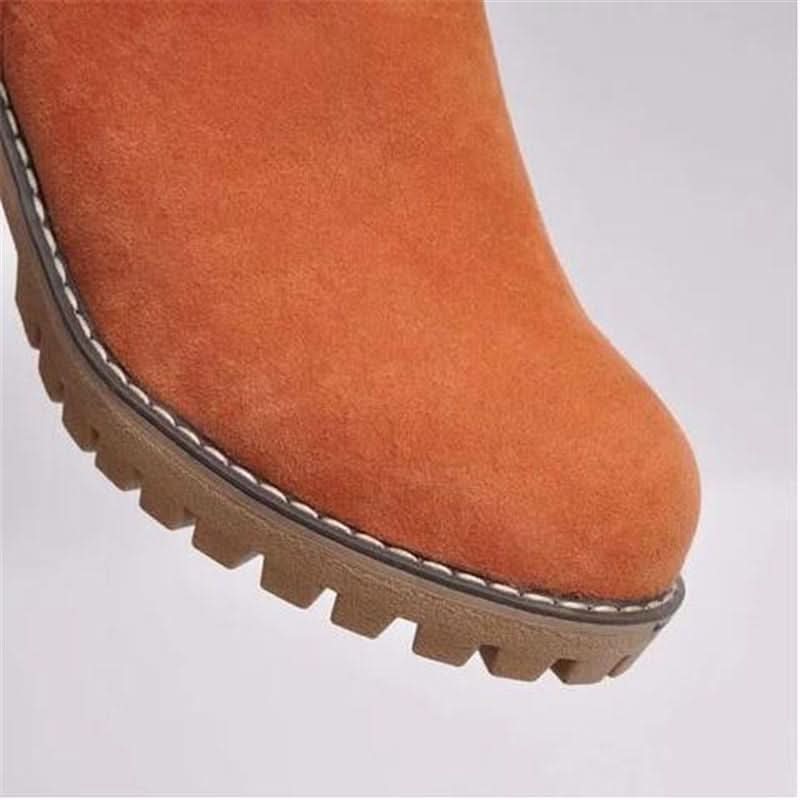 Bottines Femme - Daim Élégant - Talon Large Stable - Doublure Chaude Fausse Fourrure