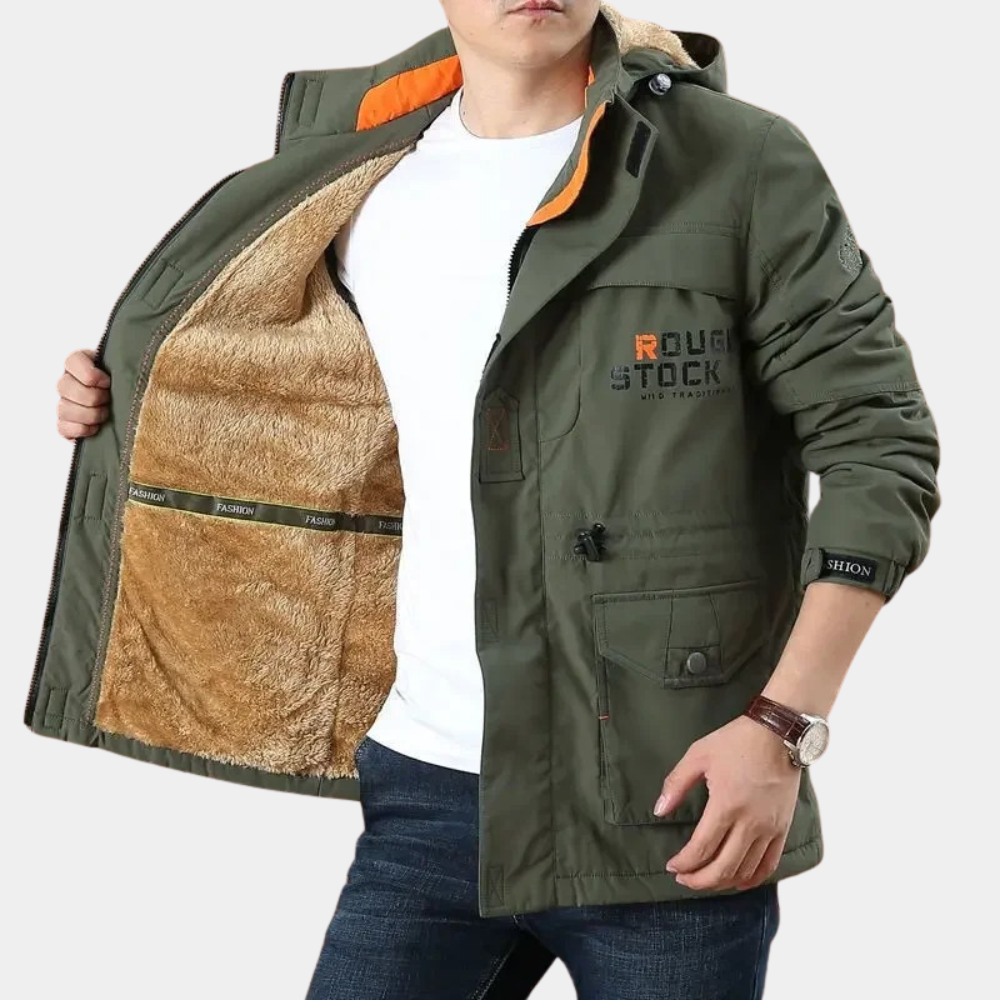 Veste cargo homme – Coton léger – Coupe droite – Style utilitaire multi-poches