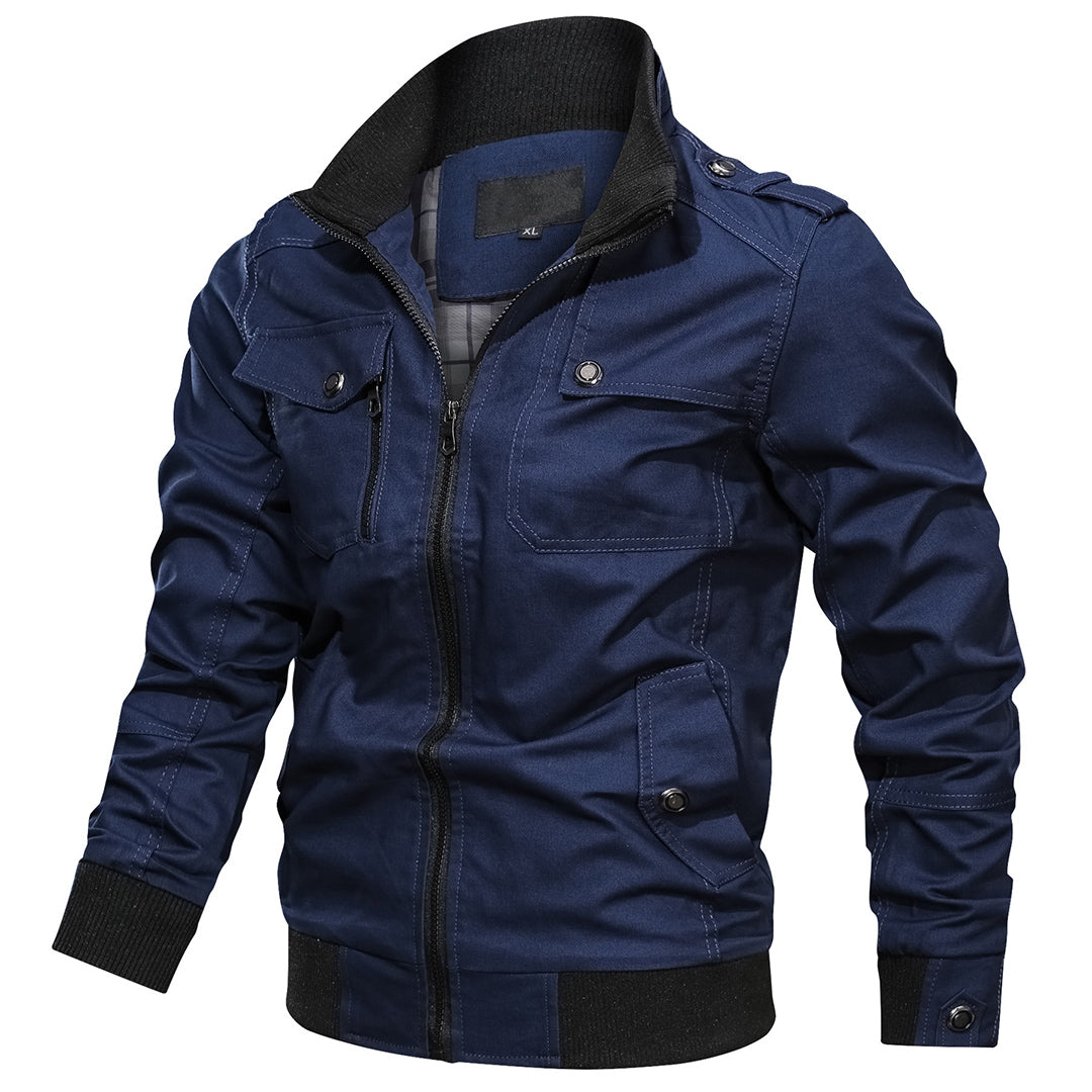 Blouson Homme – Coupe Régulière – Coton – Finition Côtelée – Épaules à Patte