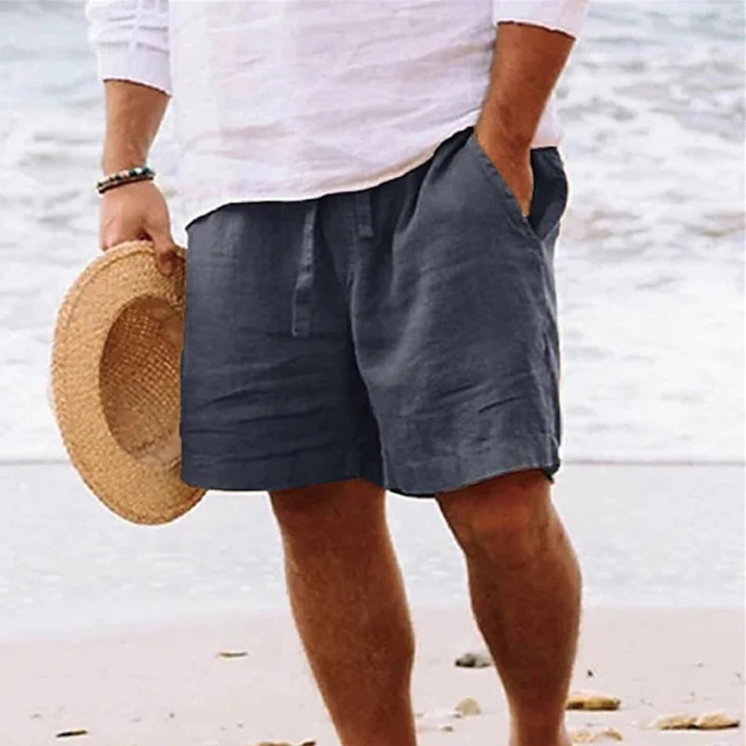 Short homme – Coton respirant – Taille élastique avec cordon – Coupe décontractée
