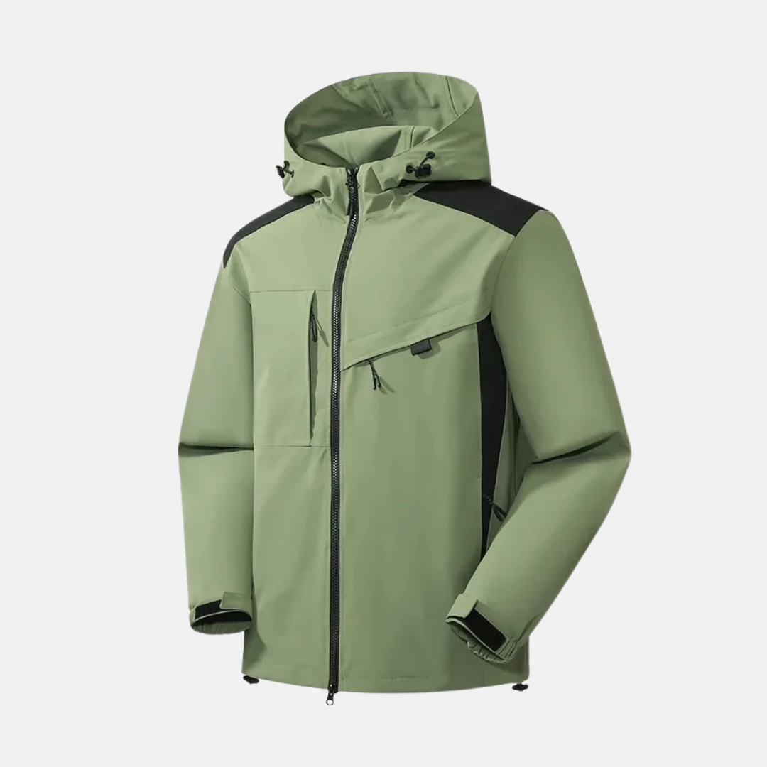 Homme Veste - Tissu Tissé - Coupe Décontractée - Capuche Col Montant - Manches Longues Ajustables