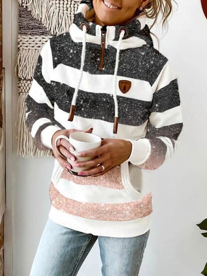 Sweat-shirt à manches longues chaud, confortable et polyvalent pour femme