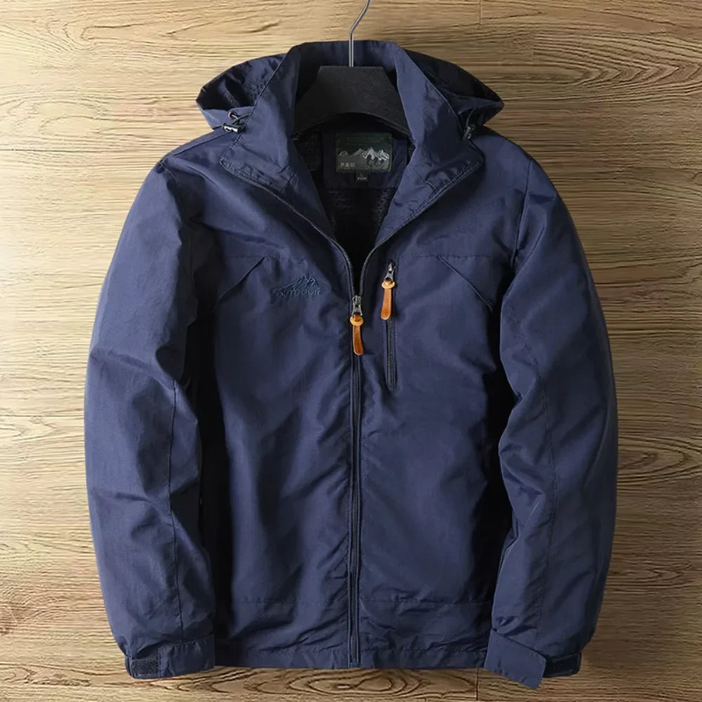 Veste homme randonnée – Imperméable respirante – Coupe droite – Capuche zippée