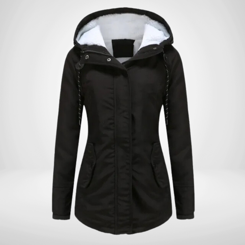 Veste imperméable femme – Coupe cintrée – Doublure polaire – Capuche ajustable