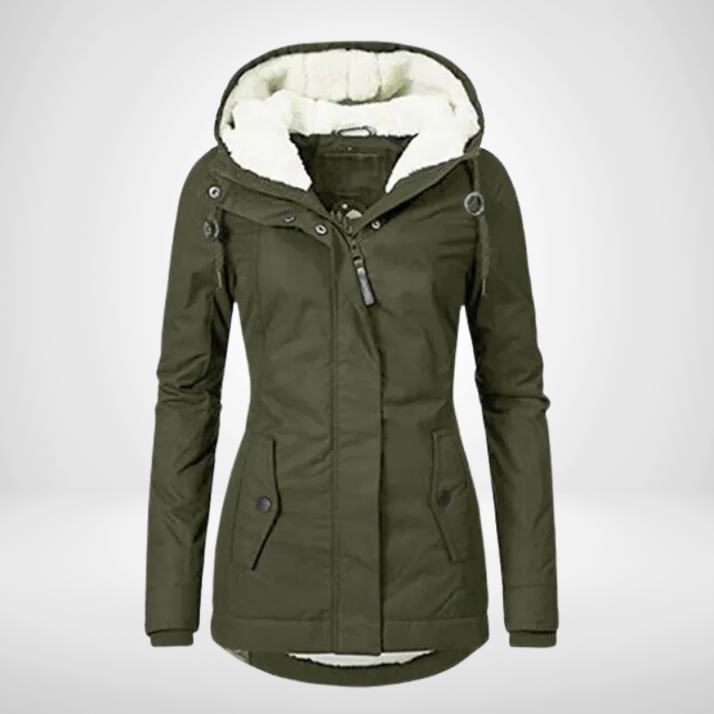 Veste imperméable femme – Coupe cintrée – Doublure polaire – Capuche ajustable