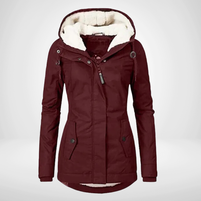 Veste imperméable femme – Coupe cintrée – Doublure polaire – Capuche ajustable