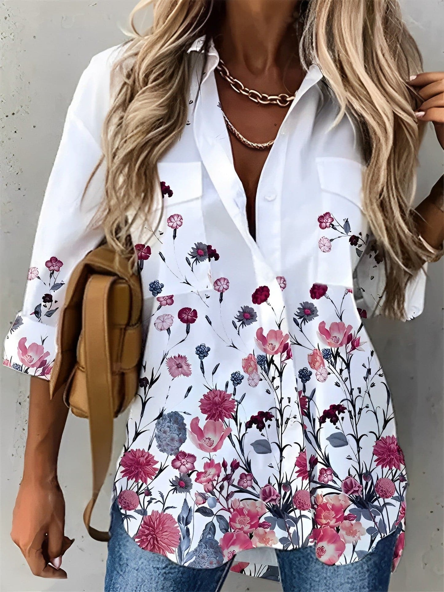 Iva - Blouses blanches de haute qualité avec de beaux motifs
