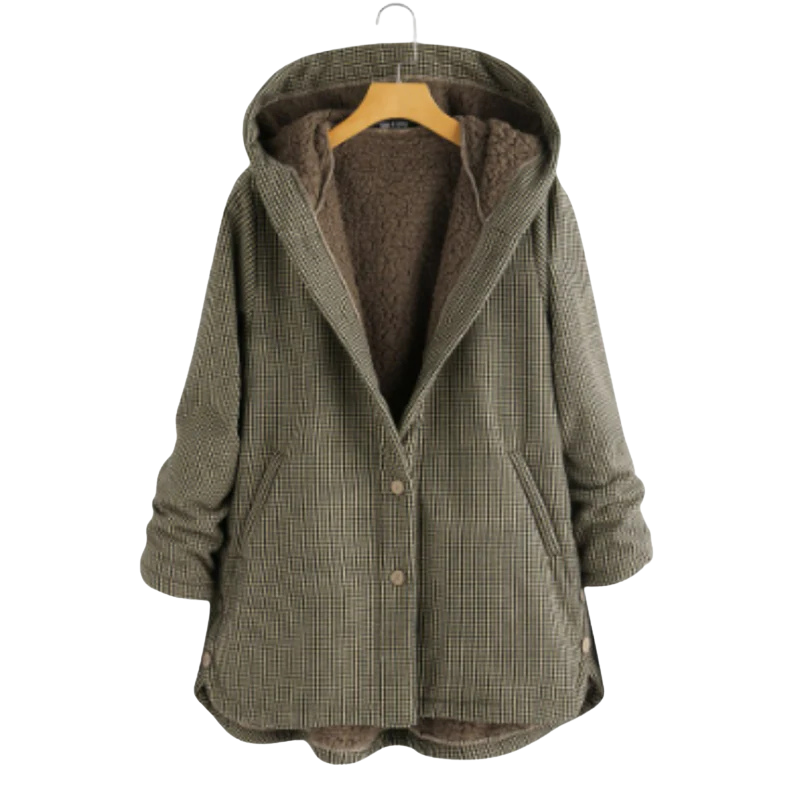 Veste à capuche femme – Coupe décontractée – Doublée polaire – Fermeture boutonnée