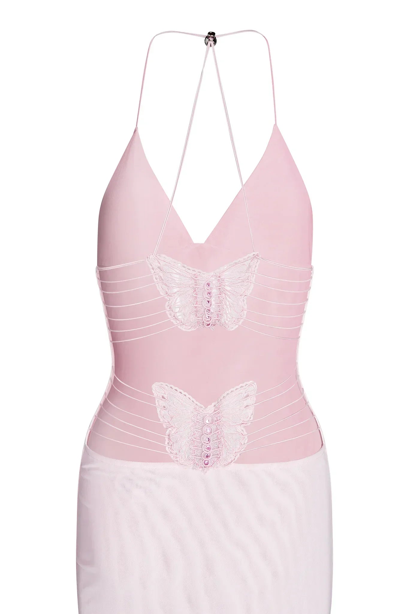 Robe Longue Femme - Dos Nu - Détails Papillon - Tissu Léger Imprimé Fluide