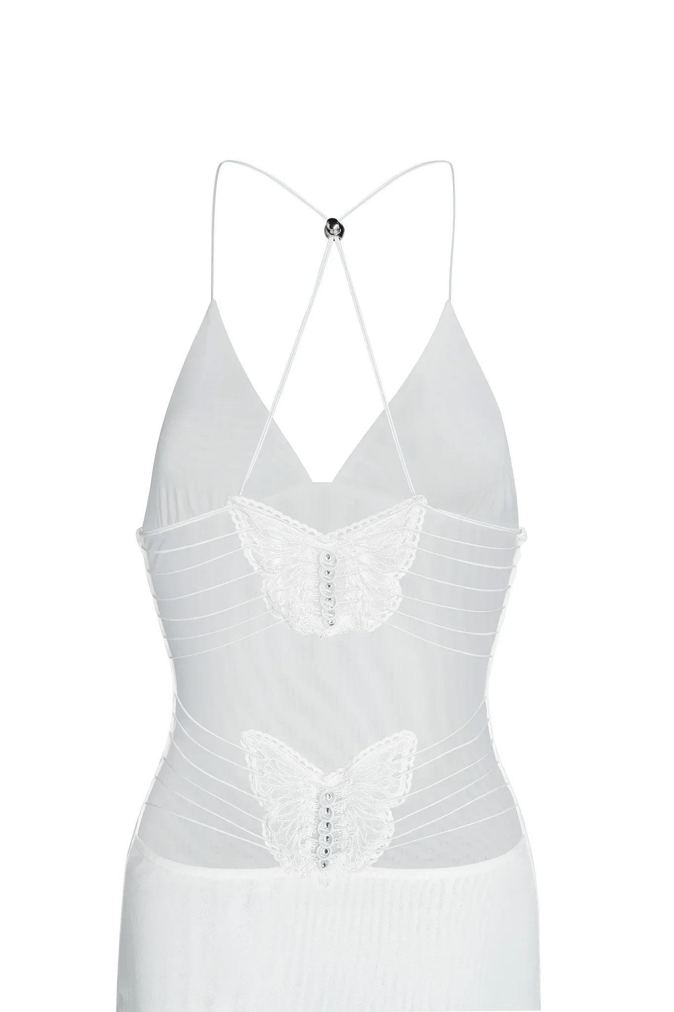 Robe Longue Femme - Dos Nu - Détails Papillon - Tissu Léger Imprimé Fluide