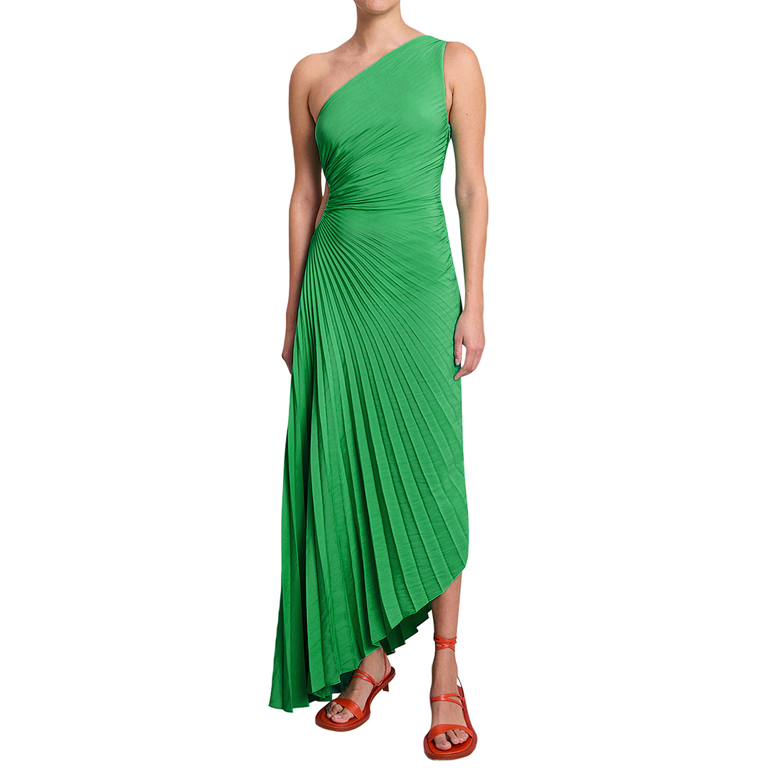 Robe de Soirée Femme - Épaule Dénudée - Longue Plissée Élégante