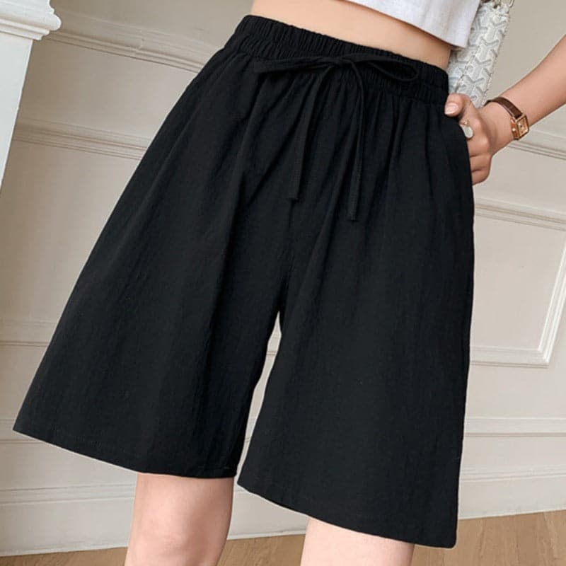 Short en coton pour femme - Taille élastiquée - Classique et confortable