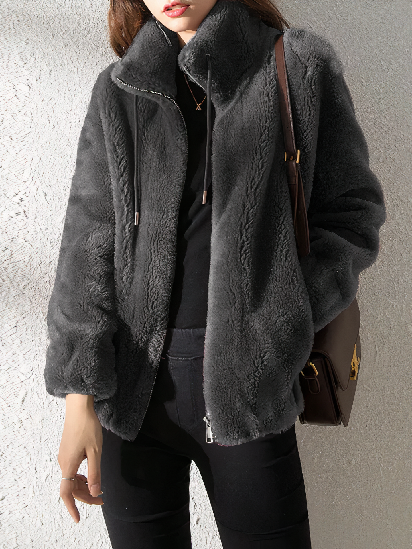 Manteau polaire élégant, surdimensionné et chaud pour femme