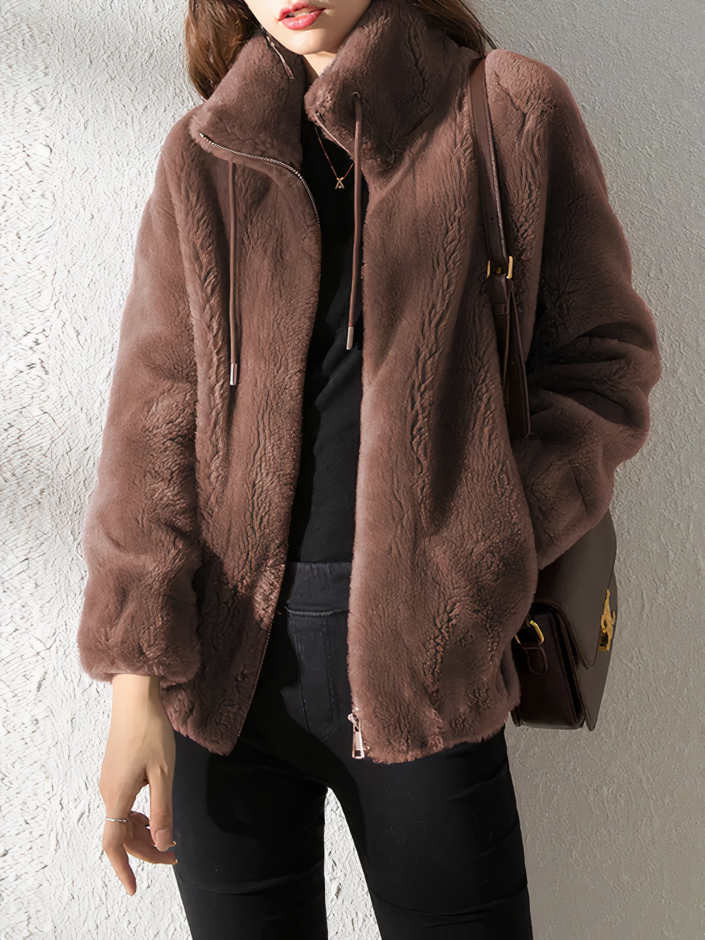 Manteau polaire élégant, surdimensionné et chaud pour femme