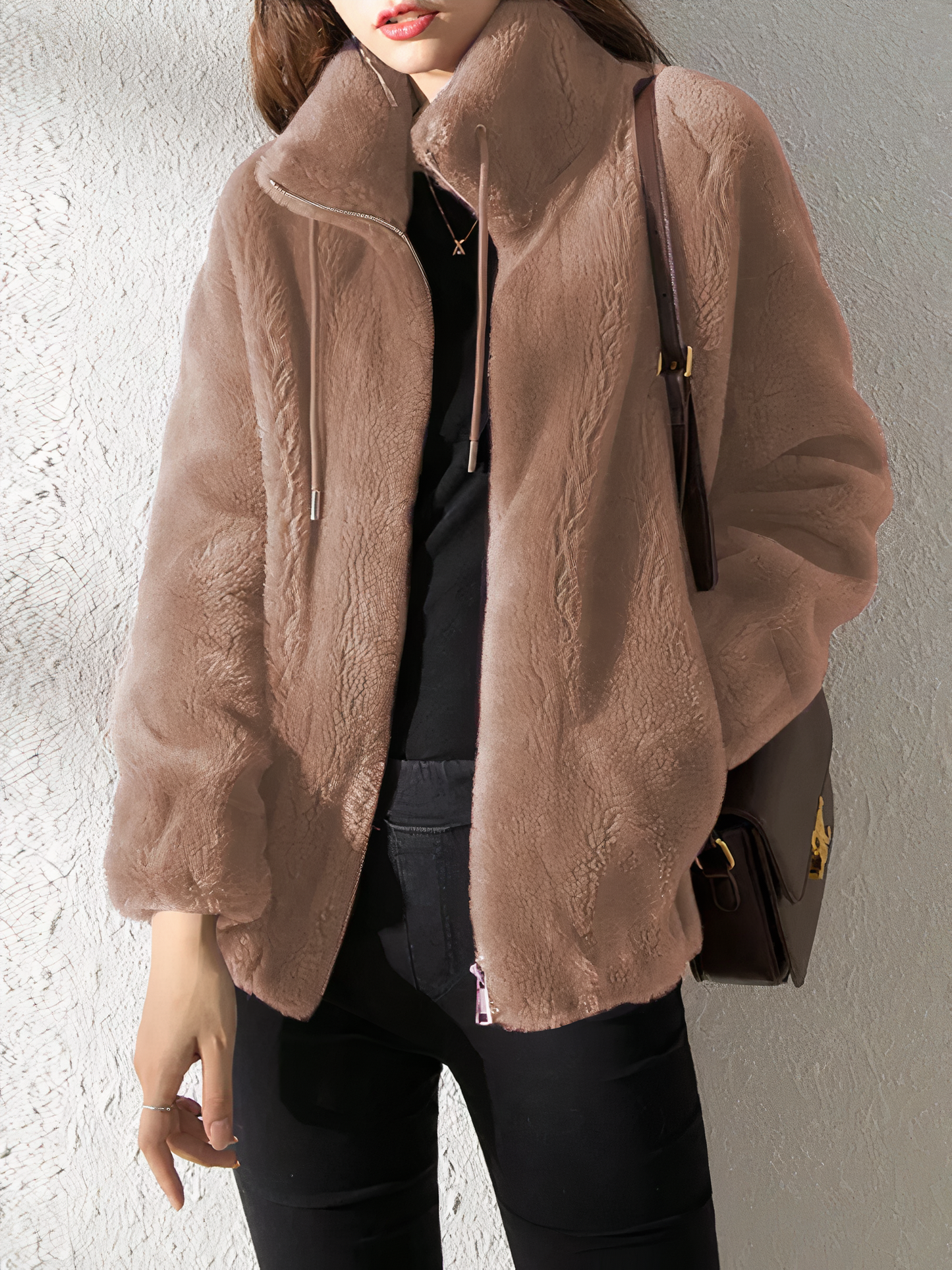 Manteau polaire élégant, surdimensionné et chaud pour femme