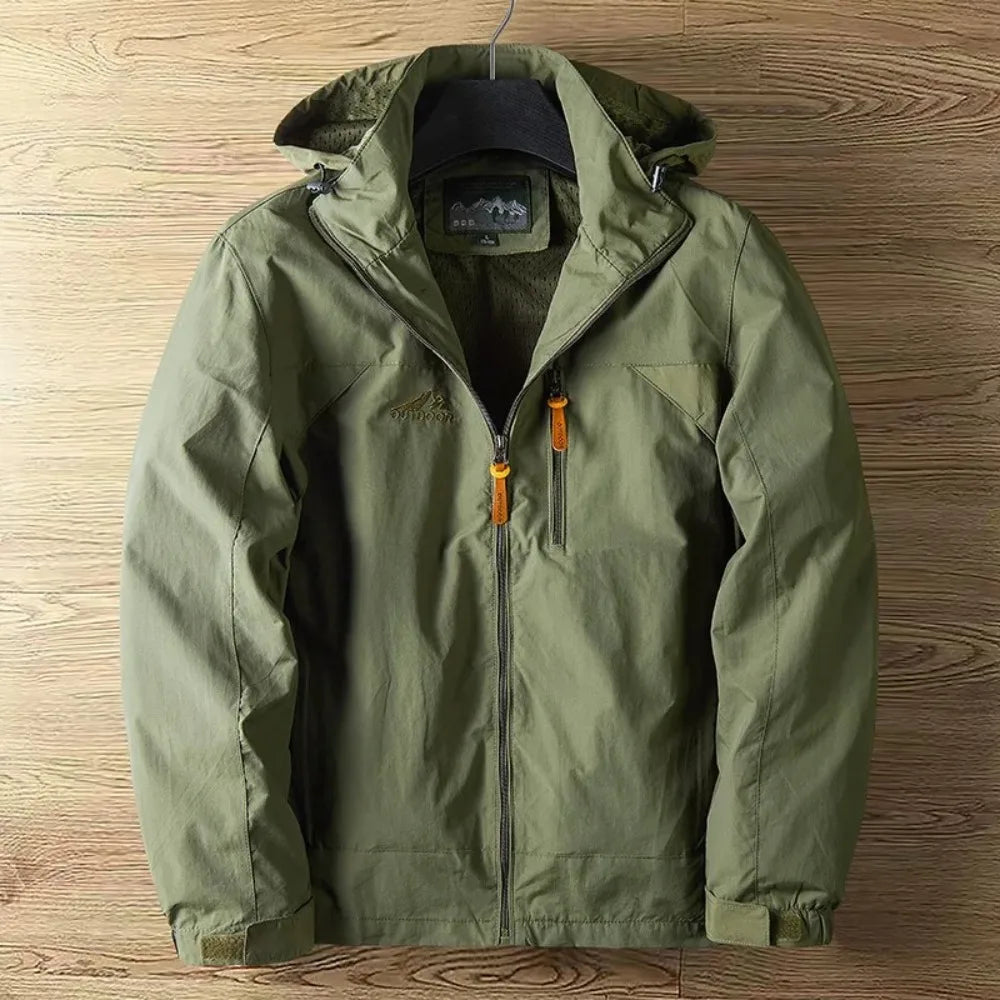 Veste homme randonnée – Imperméable respirante – Coupe droite – Capuche zippée