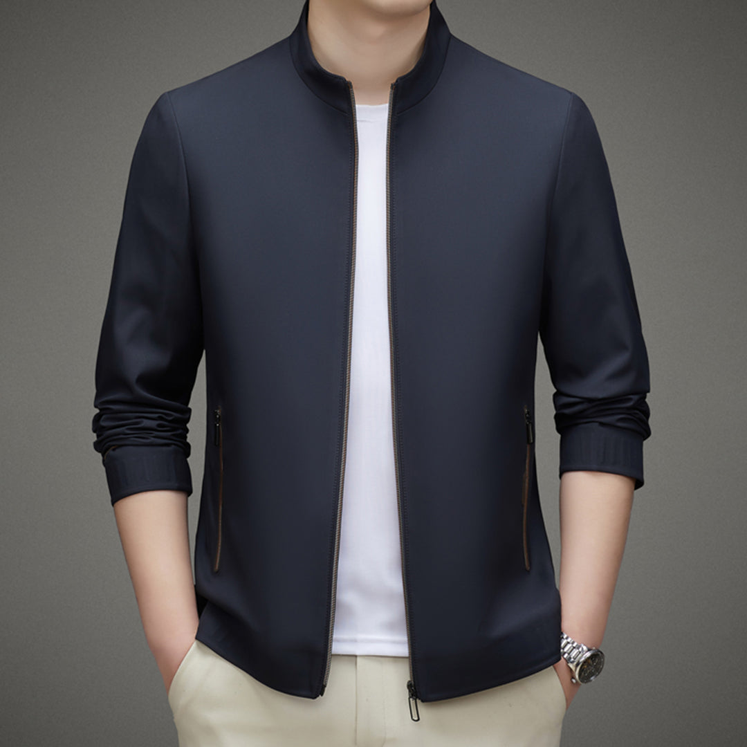 Blouson homme – Coupe slim – Épaules structurées – Poches zippées – Col montant
