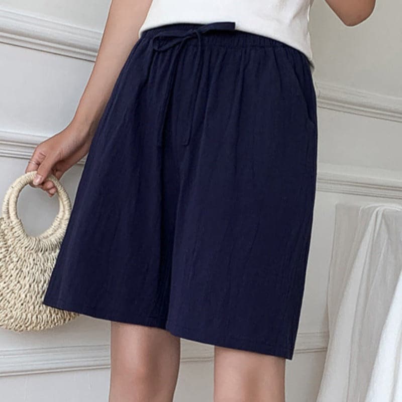 Short en coton pour femme - Taille élastiquée - Classique et confortable