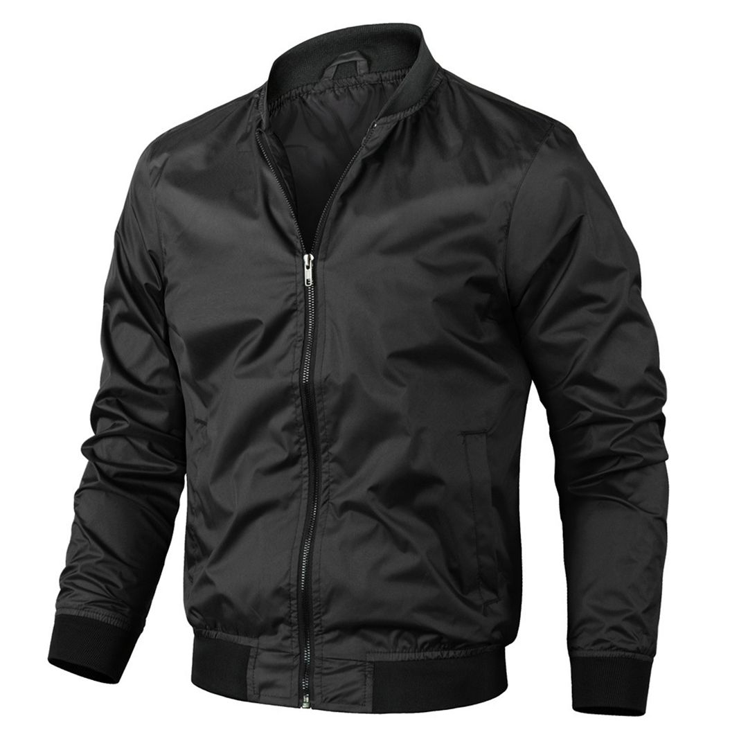 Blouson bomber homme – Coupe régulière – Tissu léger – Finition côtelée