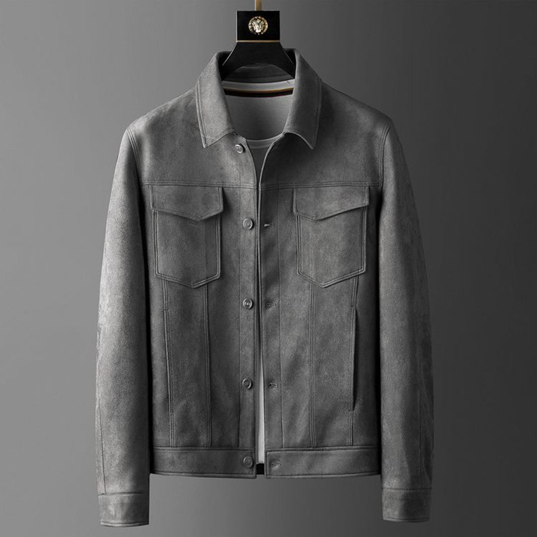 Veste homme – Coupe structurée – Tissu luxueux – Boutonnage métal – Style chic décontracté