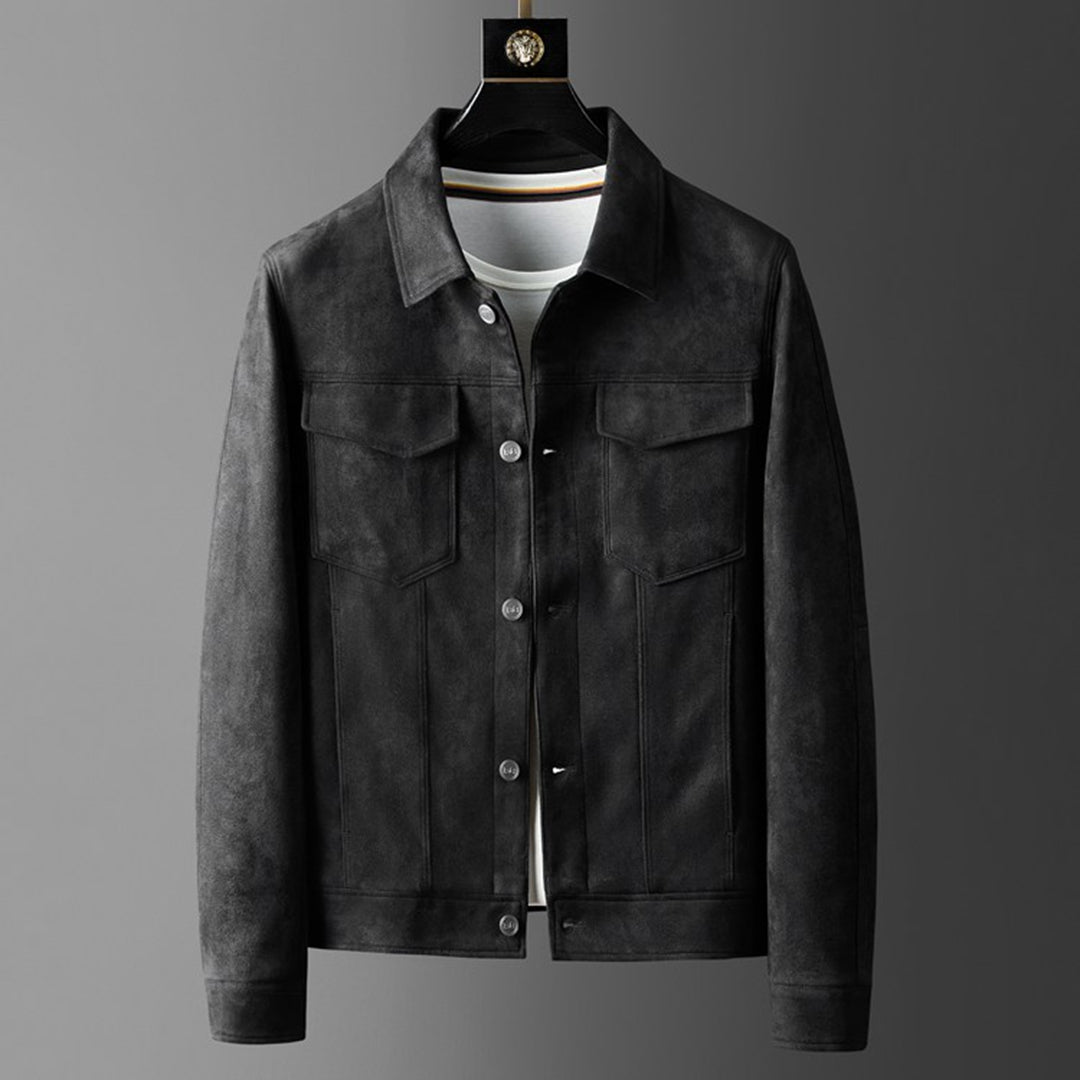 Veste homme – Coupe structurée – Tissu luxueux – Boutonnage métal – Style chic décontracté