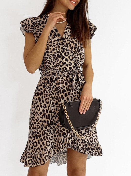 Alberte - Magnifique robe mini avec imprimé léopard