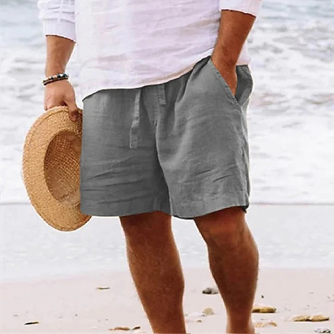 Short homme – Coton respirant – Taille élastique avec cordon – Coupe décontractée