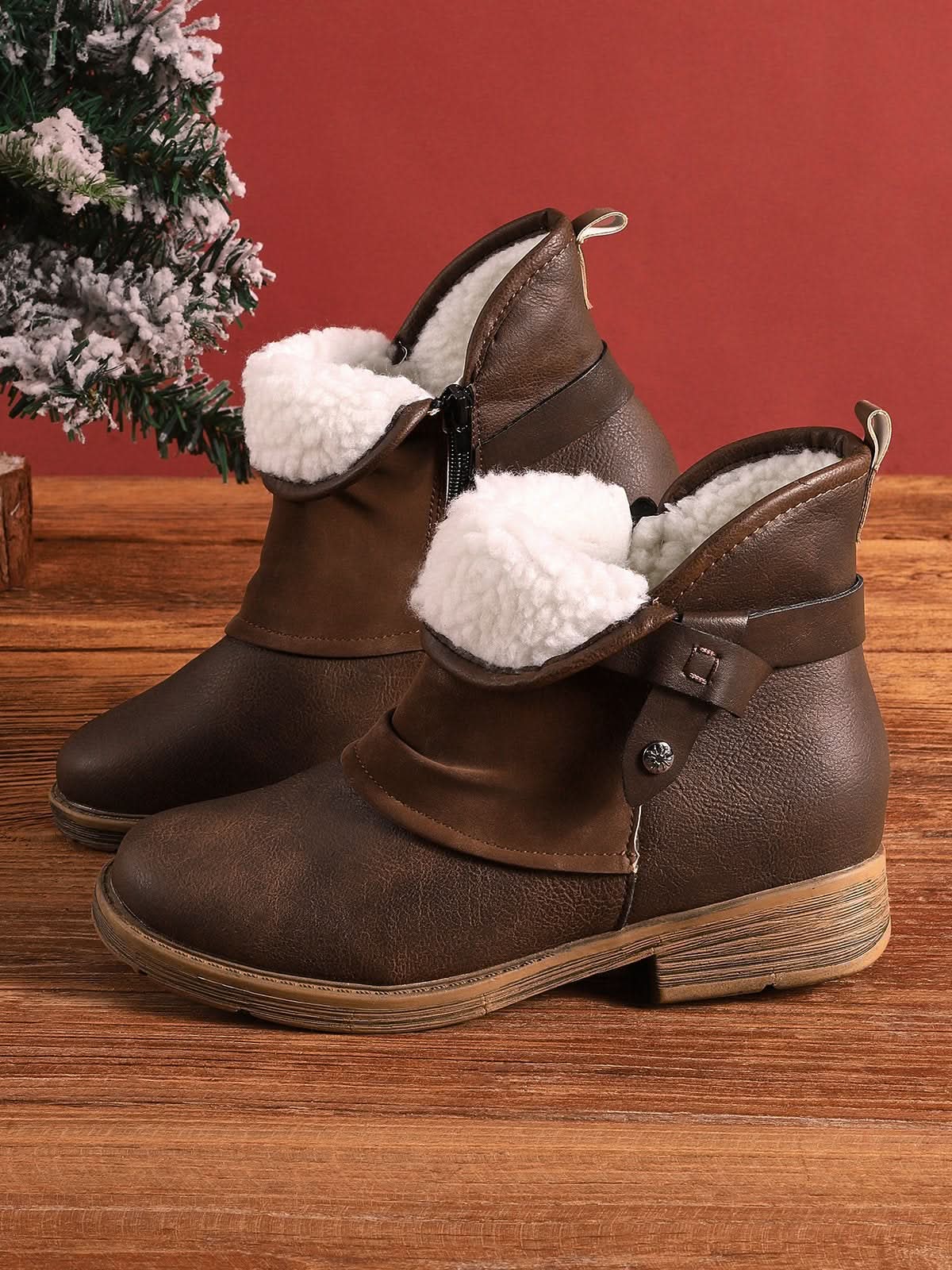 Bottes Femme - Bout Rond - Talon Bas Confortable - Style Décontracté Chic