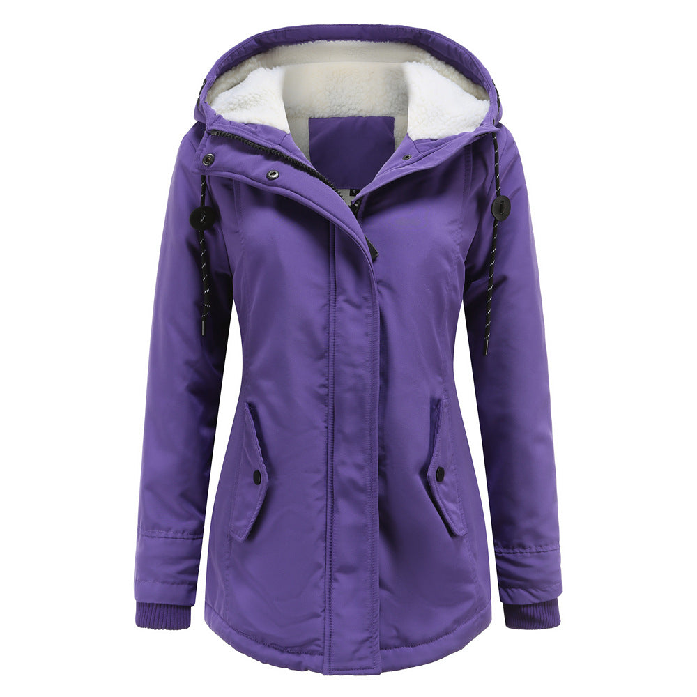 Veste imperméable femme – Coupe cintrée – Doublure polaire – Capuche ajustable